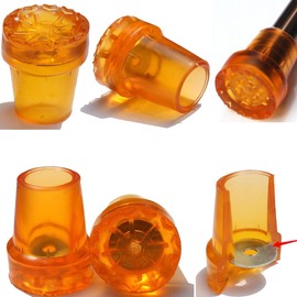 DraCra 6 Pack Cane Tips 19mm 3/4" + 7/8" 22mm Orange Rubber End Caps Heavy Duty with Metal Washer for Walking Canes Crutches Standard Senior Wooden Crutch Rod