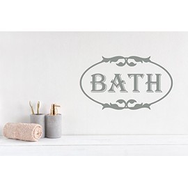 20"x12" Bath Bathroom Elegant Door Sign DIY Embellishment Frame Luxury Room Wall Decal Sticker Art Mural Home Decor