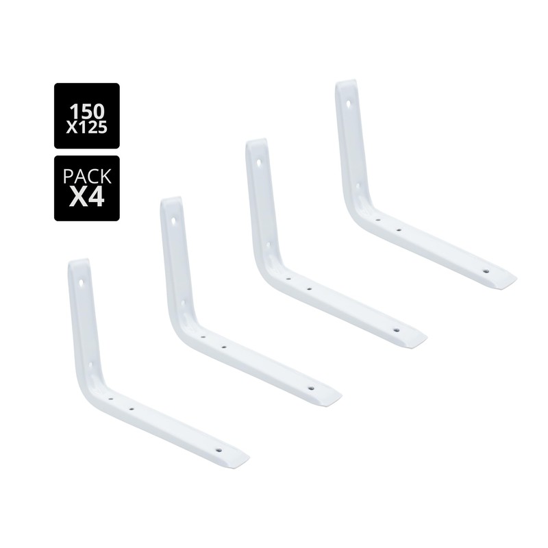DOJA Barcelona Shelf Bracket, White, 150 x 125 mm, Pack