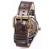 FANMIS Men's Steampunk Bronze Skeleton Self-Winding Automatic Mechanical Brown Leather