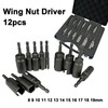 TR TOOLROCK Wing Nut Driver 12pcs, 1/4” Hex Shank Wing