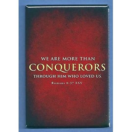 Magnets Refrigerator Funny Souvenir - WE are More Than CONQUERORS 2X3 Fridge Magnet Scripture Bible Faith Truth 872