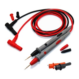 Multimeter Test Leads, 1000V 20A Sharp Tips Measuring Probes, with Gold-Plated Tips and 1 Pair Alligator Clips, Multimeter Test Leads