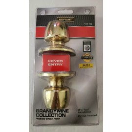 Defiant Brandywine Keyed Entry Door Knob Polished Brass 154 709 New