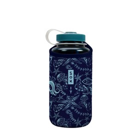 Sok It BotlSok Water Bottle Sleeve Insulated Neoprene Cover (Ocean Oasis, Fits 32oz Nalgene)