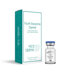 MediDermik Youth Exosome Face and Body Serum, 5 Vials x 10 ml (50 ml/1.69 fl oz) Anti-Aging Treatment for Wrinkles and Skin Tone