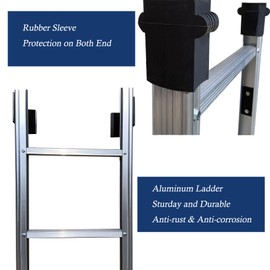 BIGalleons Basement Ladder 5 Rung, 54in H Aluminum Window Well Ladder, Fire Escape Ladder in Humid Environments with Load Capacity up to 500lbs Egress Ladder, Escape Ladder or Bunk Bed Ladder