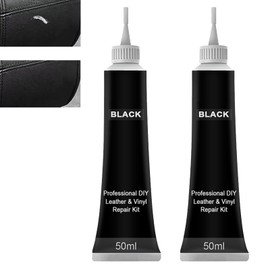 Leder Kunstleder Reparatur Set,Leder Restaurator Creme,Schwarz Lederreparatursets für Sofa,Flüssigleder Leder Reparatur,Lederreparatur Füller Für Auto,Leder Reparatur Set Leder Autositze,50ML,2PC