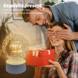 Birthday Gift for Women, Gifts for Girlfriend, Mum, Wife, Sister, Girls, Children, Christmas Gifts, Bedside Lamp with LED Letterboard, 3D Night Light for Her, Anniversary, Wedding, Star