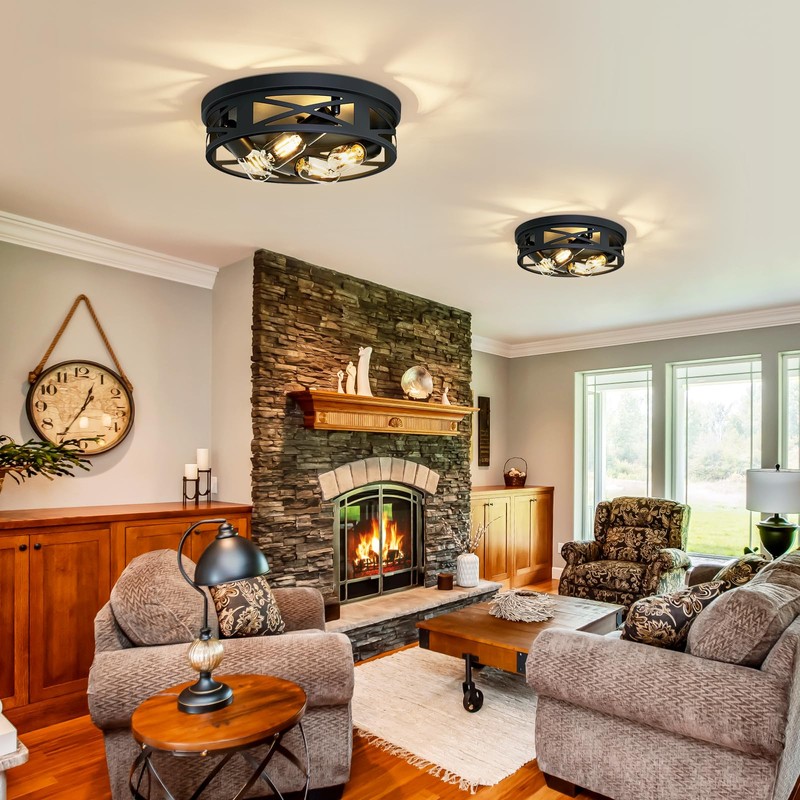 ZHU YAN Flush Mount 4-Light Ceiling Light Fixture for Hallway,