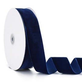 Jeuhoue Velvet Ribbon Navy Blue,1-1/2 Inch x 20Yd,Perfect for Christmas Gift Wrapping,Floral Bouquets,Home Decor,Party DIY Decorations(1-1/2" x 20Yd Navy Blue)