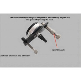 ZrAutomch Automotive Tool Windshield Repair Bridge-Cracked Glass Rock Chip Repair Tool (Black)