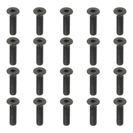 PATIKIL M2.5 x 10 mm Flat Head Socket Cap Screws, 50 Pack Flat Countersunk Bolts Medium Carbon Steel Hex Socket Drive Machine Screws Full Thread Black Oxide Grade 10.9