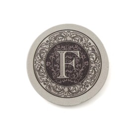 Thirstystone Absorbent Monogram Sandstone Coaster Set, Letter F