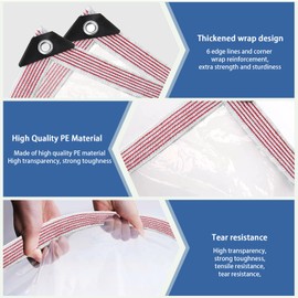 Clear Tarp Waterproof with Grommets 5x7ft,Transparent Tarpaulin Large (Small),Heavy Duty PVC Vinyl Tarps Cover for Outdoor/Camping/Plant/Garden/Chicken Coop