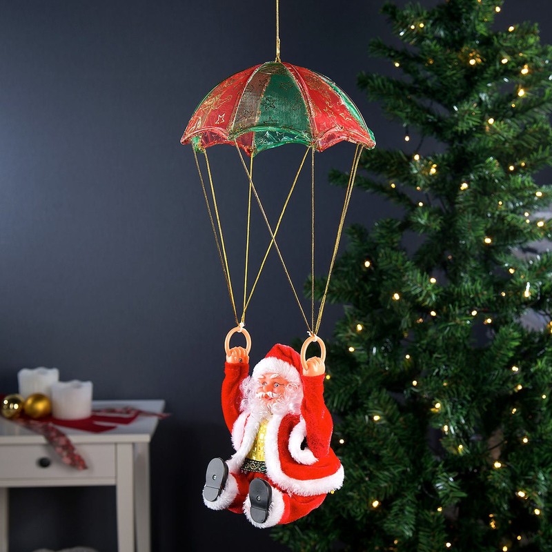 infactory Funny Santa: Singing Santa Sky with Parachute (Climbing Santa,