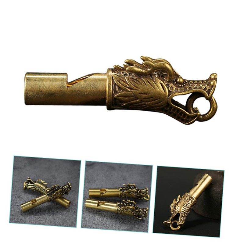 Kisangel Emergency Whistle Brass Keychain Hiking Whistle Metal Referee for