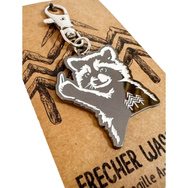 HOLZBRÜDER Cheeky Raccoon Enamel Keyring - Matching Charm for Our
