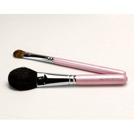 Premium 熊野 Makeup Brush Pink Pearl Set of 2 [Middle Axis Type] Gift Wrapping