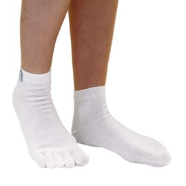TOETOE - ESSENTIAL - Anklet/Trainer Toe Socks (UK 4-11 | EU 35-46, White)