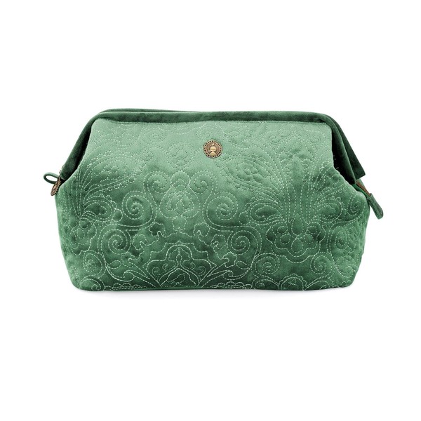 Pip Studio Velvet Quilted Cosmetic Bag Green 30 x 20.7 x 13.8 cm, Velvet Quilted Green
