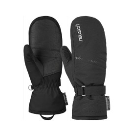 Reusch Hannah R-TEX® XT Mitten Windproof, Waterproof, Breathable and Warm Mittens Winter Gloves Snow Gloves Ski Gloves for Women, Black/Silver, 8.5