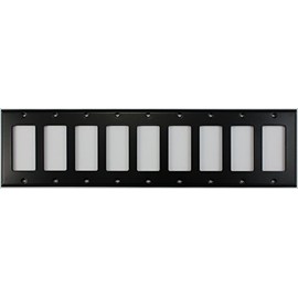 Stamped Steel Black 9 Gang GFI/Rocker Switch Plate 9 GANG