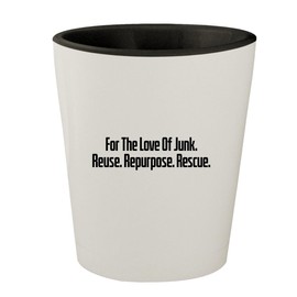 Molandra Products for The Love of Junk. Reuse. Repurpose. Rescue. - White Outer & Black Inner Ceramic 1.5oz Shot Glass