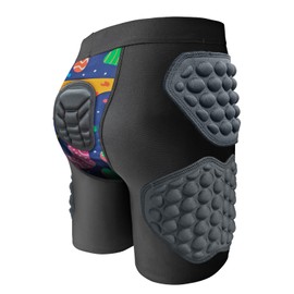 Snowboard Impact Shorts for Boys, Padded Protection Shorts for Basketball, Cycling, Riding, Paintball, Soccer, Volleyball Yellow YXL