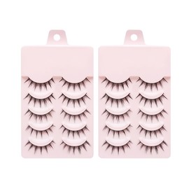 GXGM Mink False Eyelashes Natural Wispy Eyelashes Soft Faux Mink Eyelashes Fluffy False Eyelashes