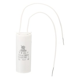 PATIKIL CBB80 Lighting Capacitor 7uf Running Capacitor,1Pcs AC 250V 2 Wires 50/60Hz Cylinder 62x24mm for Water Pumps, Washing Machines Motor Start