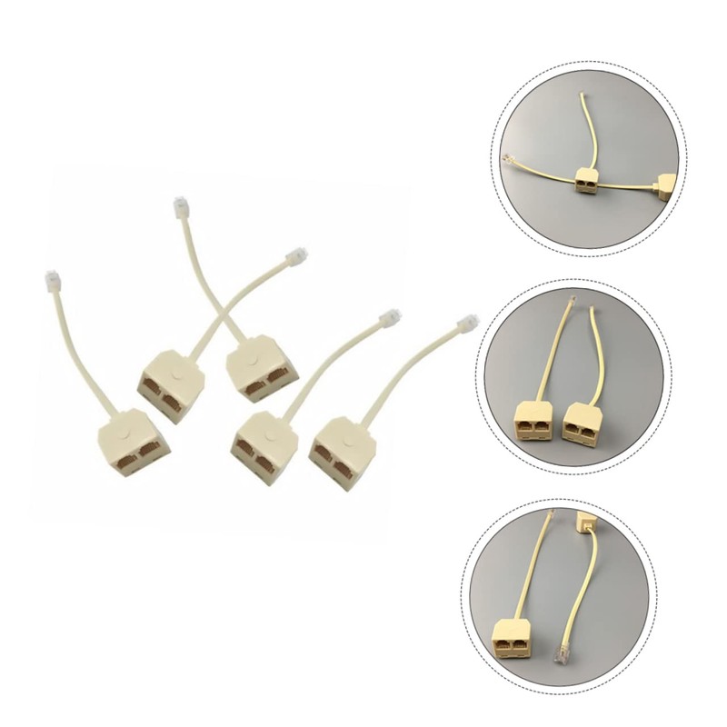 LABRIMP 3sets Socket Splitter Telephone Plug Adapter Connect Phones to