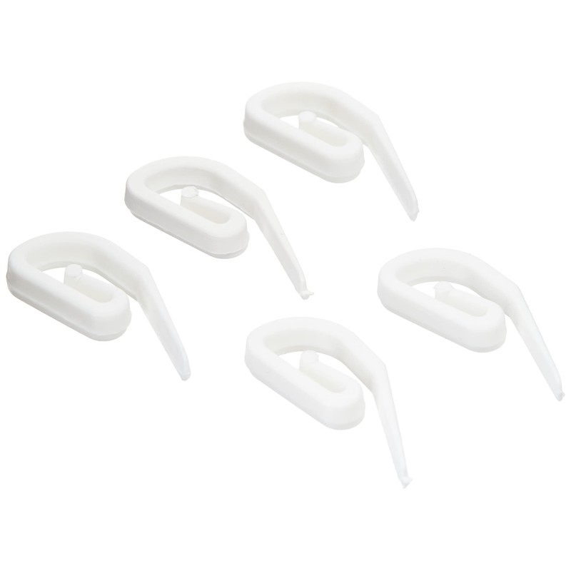 Merriway BH04576 (100 Pcs) White Plastic Curtain Hooks - Pack