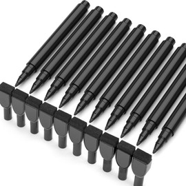 JEFURE 10 Pcs Magnetic Dry Erase Markers Fine Tip, Thin White Board Markers, Large Dry Erase Markers Bulk With Eraser Cap Fine Point for Kids, Teacher, School (Black)