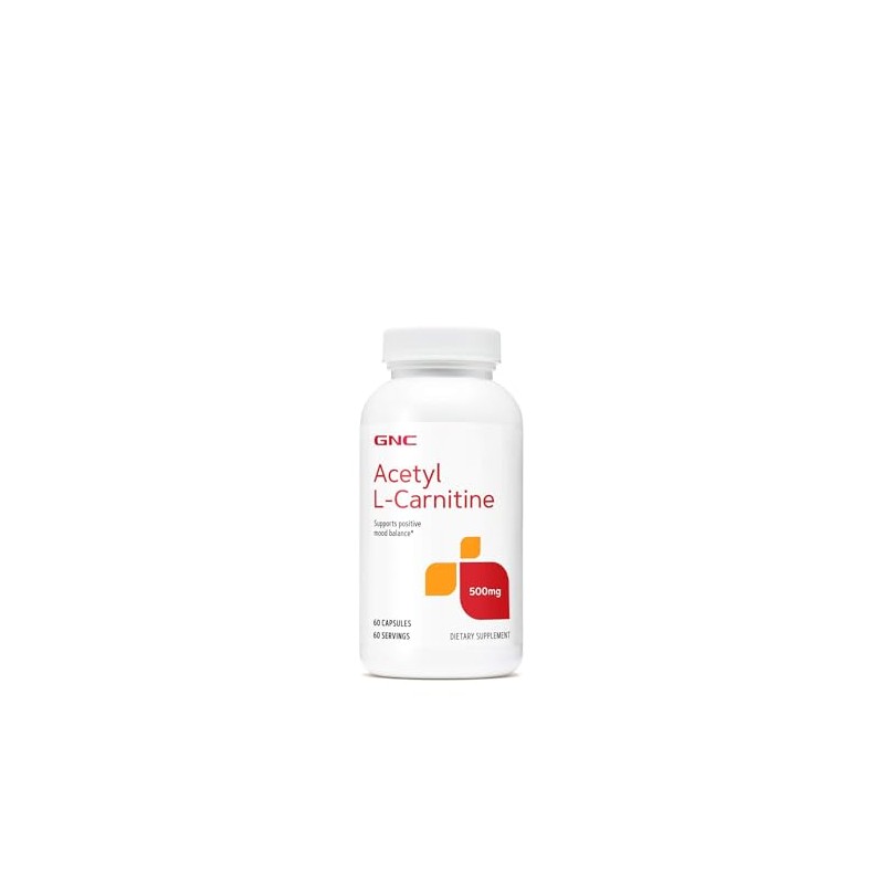 GNC Acetyl-L-Carnitine 500mg, Supports Positive Mood Balance, 60 Count