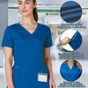 BIOECEUA Scrubs Uniforms Women Set, Slim Stretch Curved V Neck