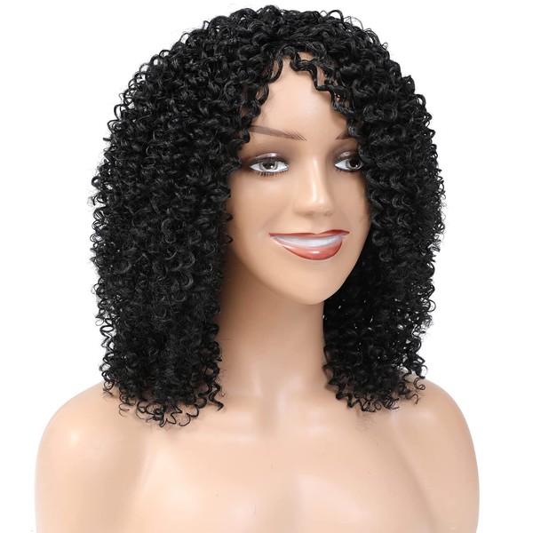 Afro Wig Short, Kinky Curly Wig, Wig Curls Short Wigs for Black Women Curly Afro Wigs for Black Women Kinky Curly Wigs for Black Women (ZC-1B#)