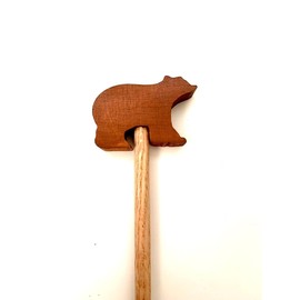 Wooden Pointer, AA-730BB36-36" Made in USA w/Brown Bear & red Rubber end Cap, Perfect for Smart Board Screen.