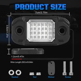 LY8 12Pods LED Rock Lights Blue 24led Chips Waterproof Neon Underglow Lighting Kit for Trucks SUV ATV Car Boats