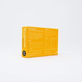 Vocalzone Throat Pastilles Honey & Lemon 24 - For Sore Throats and Hoarseness When Overusing Your Voice. Produced and sold in the United Kingdom since 1912