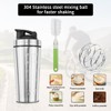 Suevut Stainless Steel Protein Powder Shaker with Leak-proof Lid and