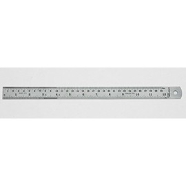 Kristeel Shinwa 12" 300 mm Rigid English Metric Satin Chrome Stainless Steel Machinist Engineer Ruler/Rule with Conversion Table Model 401 C8