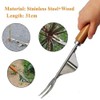 Manual weeder with wooden handle Root weeding, manual weeding tool