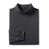 Lands' End Mens Long Sleeve Super-T Mockneck Dark Charcoal Heather