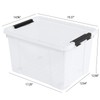 Morcte 4-Pack Clear Plastic Storage Box with Lid and Wheel,