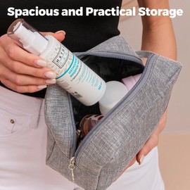 KOOSREEL Travel Toiletry Bag for Men and Women, Portable Travel Wash Bag Water-Resistant Shaving Bag Makeup Bag with Handle Dopp Kit for Toiletries Accessories Cosmetics Brushes