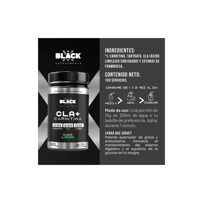 Black Supplements Cla Carnitina 1kg 100servs