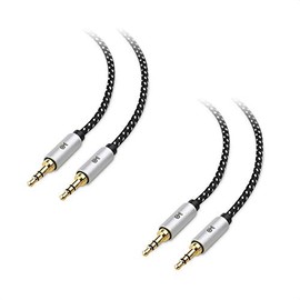 Cable Matters 2-Pack 3.5mm Audio Cable 6 ft (3.5mm Aux Cable / Aux Cord, Headphone Cable, Audio Cable 3.5mm Male to Male) - 6 Feet / 1.8 Meters