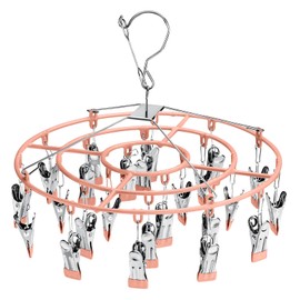 PHYDELU Sock Drying Rack with 24 Clips，Stainless Steel Sock Underwear Hangers for Drying Clothes Drying Hanger with Clips ，Bra Drying Rack Clothing Laundry Hanging Drying Rack Towel Baby Windproof