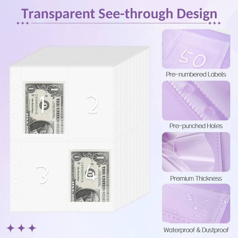 Sooez 100 Envelopes Money Saving Challenge, Savings Challenges Book with